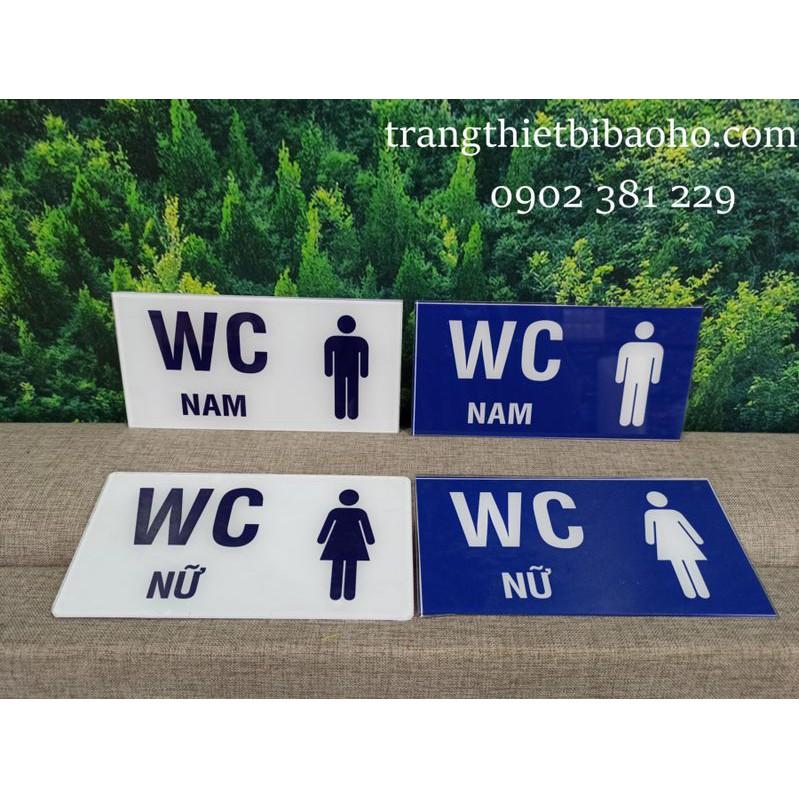 Bảng nhà vệ sinh, WC nam nữ bằng nhựa Mica 10*20cm - 2 màu lựa chọn