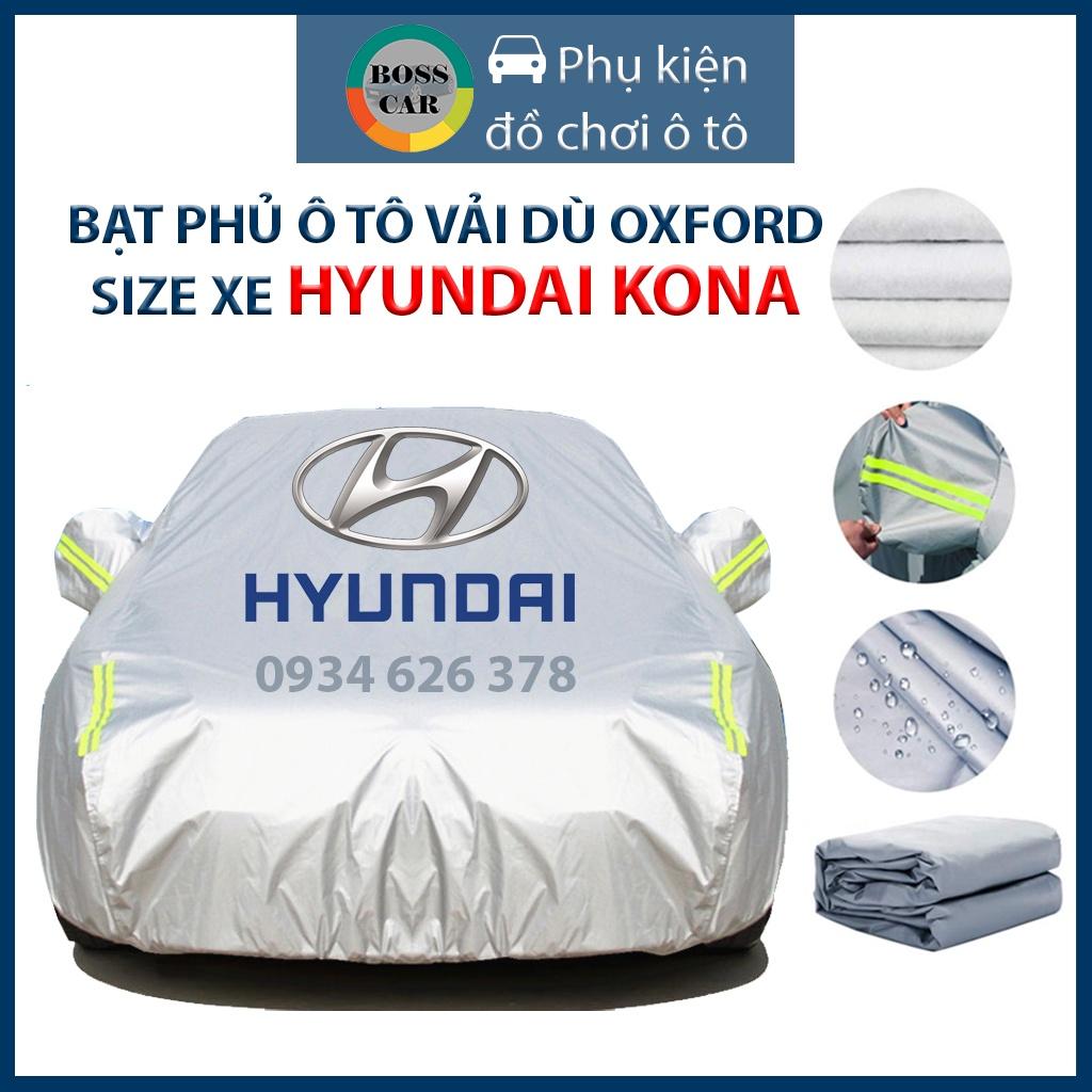 Bạt phủ xe ô tô Hyundai Kona 3 lớp tráng bạc thông minh, chất liệu vải dù oxford cao cấp, áo chùm bảo vệ xe 4,5,7 chỗ