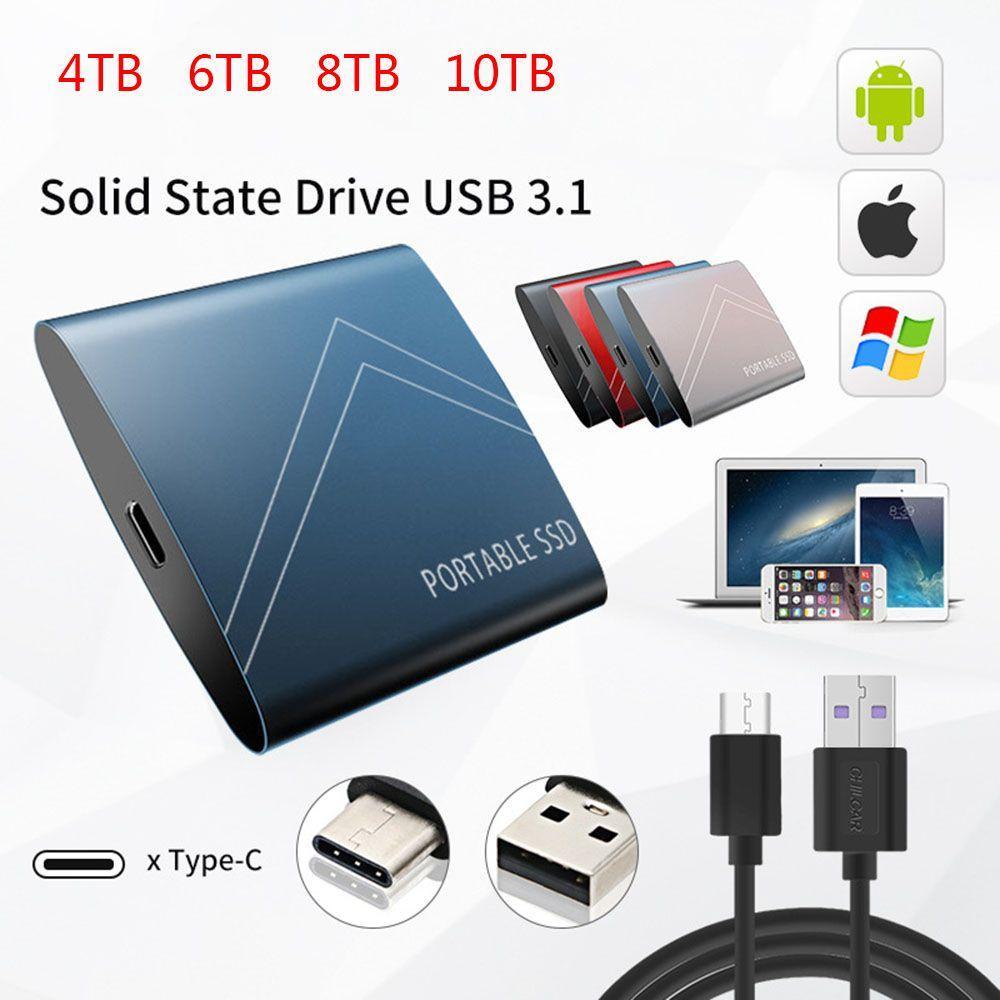 Ổ Cứng SSD Mini Tốc Độ Cao USB 3.1 HDD/C 4T 6T 8T 10T