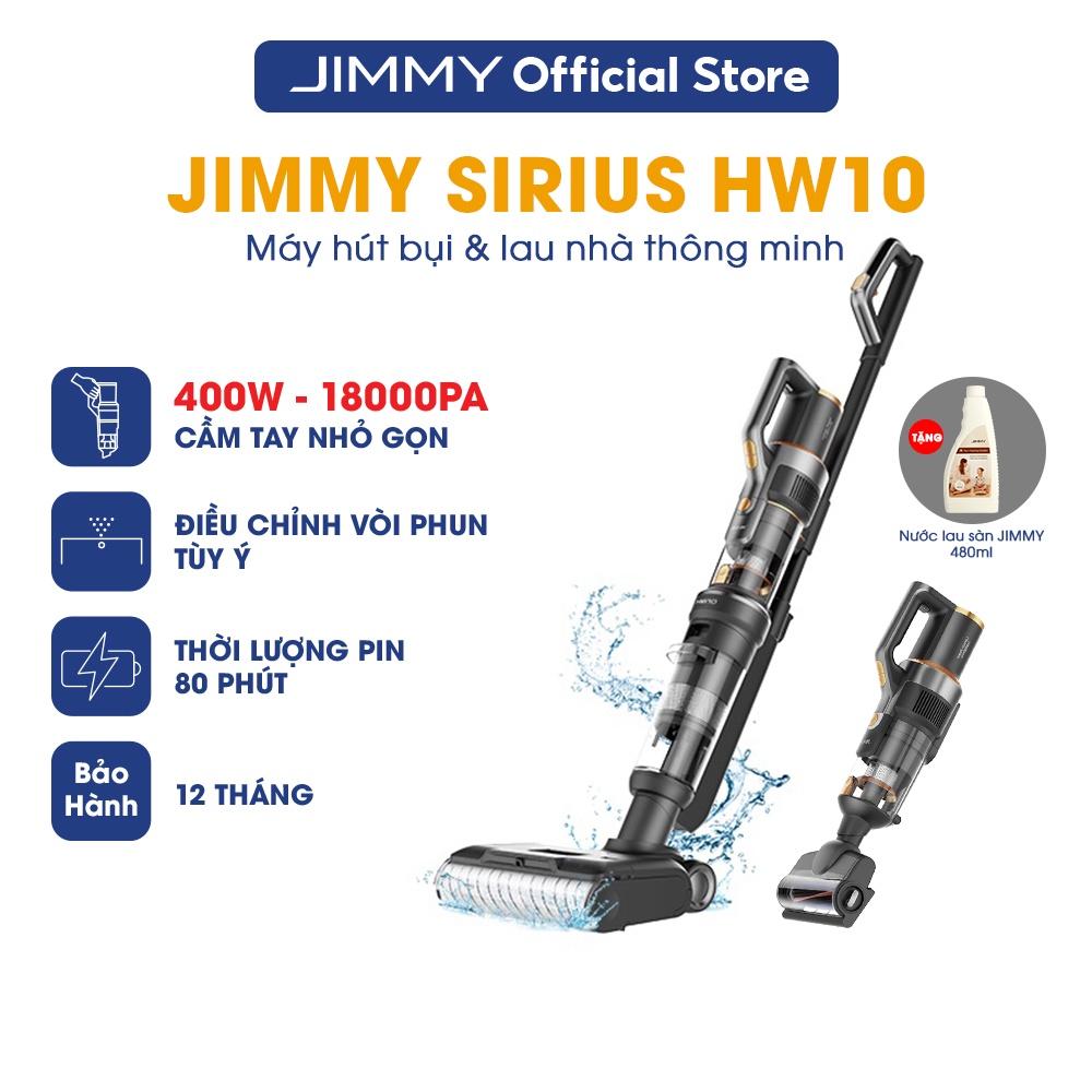 Máy Hút Bụi Lau Nhà Không Dây JIMMY Sirius HW10 3in1 350W 18kPa Màn Hình OLCD Kết Hợp Nhắc Nhở Giọng nói Pin 7x3800mah Hàng chính hãng
