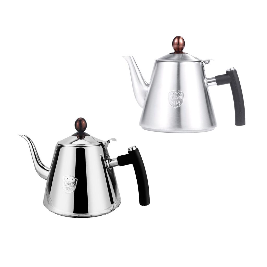 Coffee Kettle Stainless Steel Tea Coffee Kettle, Pour Over Kettle, Metal Teapot Works on Induction Stovetop for Fast Water Heating, 1.2L