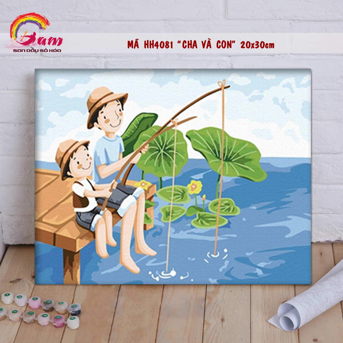 Tranh sơn dầu số hóa tự tô màu Gam HH4081 30x40cm căng sẵn khung