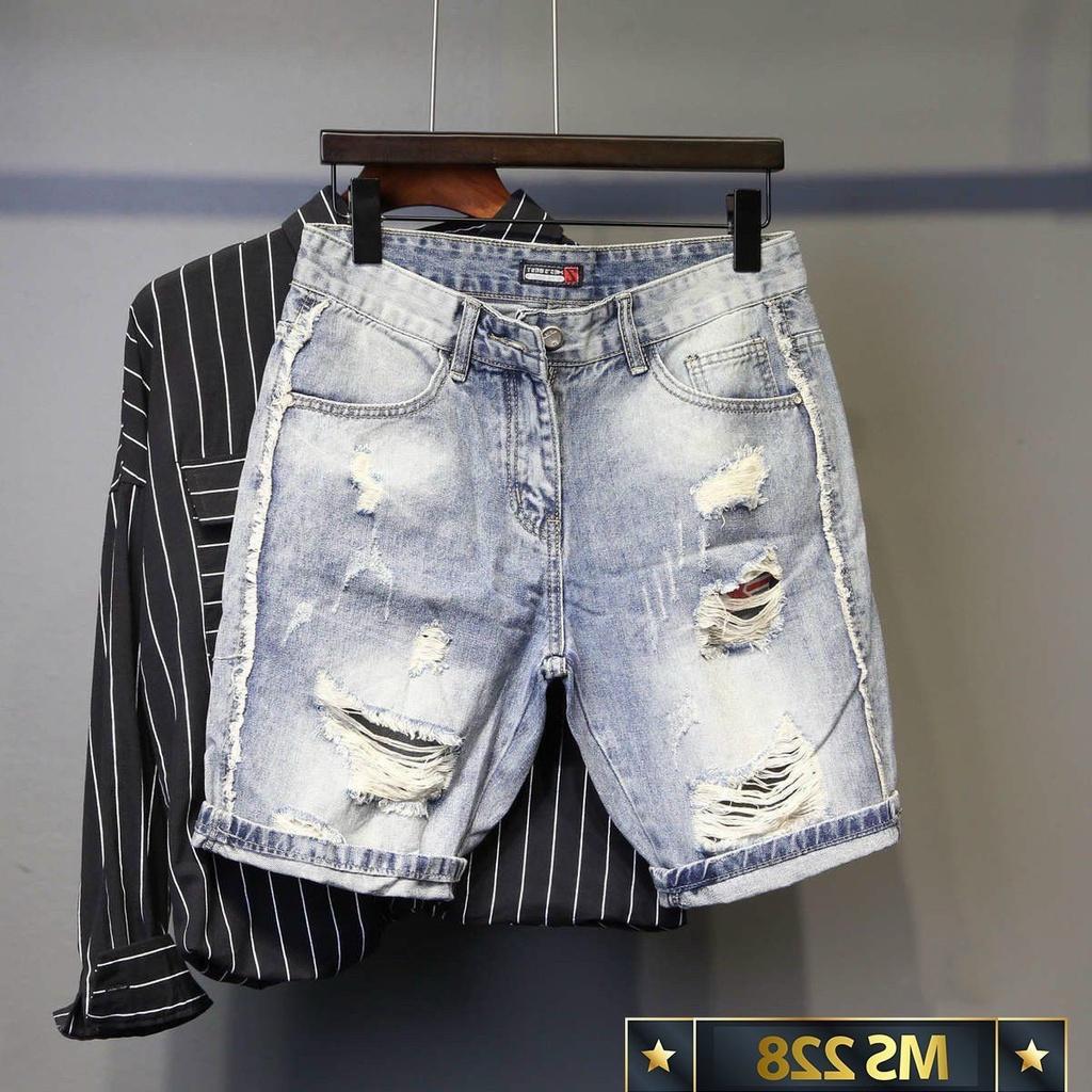 Quần short jean nam rách cao cấp vải co dãn hàng siêu đẹp hottrend Phuongnamshop20 69e