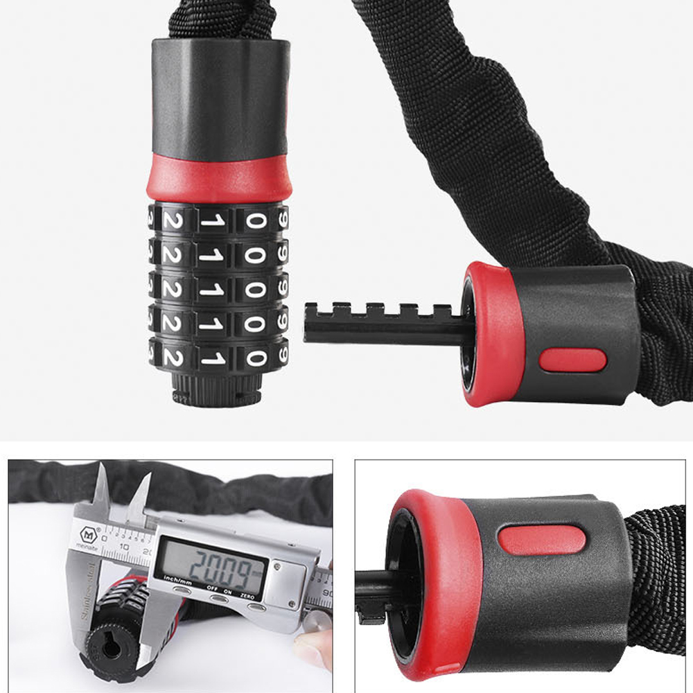 Khóa Chống Trộm Mật Khẩu 5 Số Bằng Hợp Kim Thép An Toàn Cho Xe