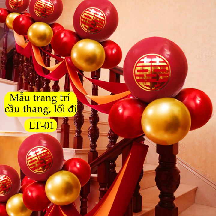 Bộ Bong Bóng Trang Trí Cầu Thang, Lối Đi Cho Đám Cưới Hỏi - Phụ Kiện Cho Tiệc Cưới, Tân Hôn, Vu Quy