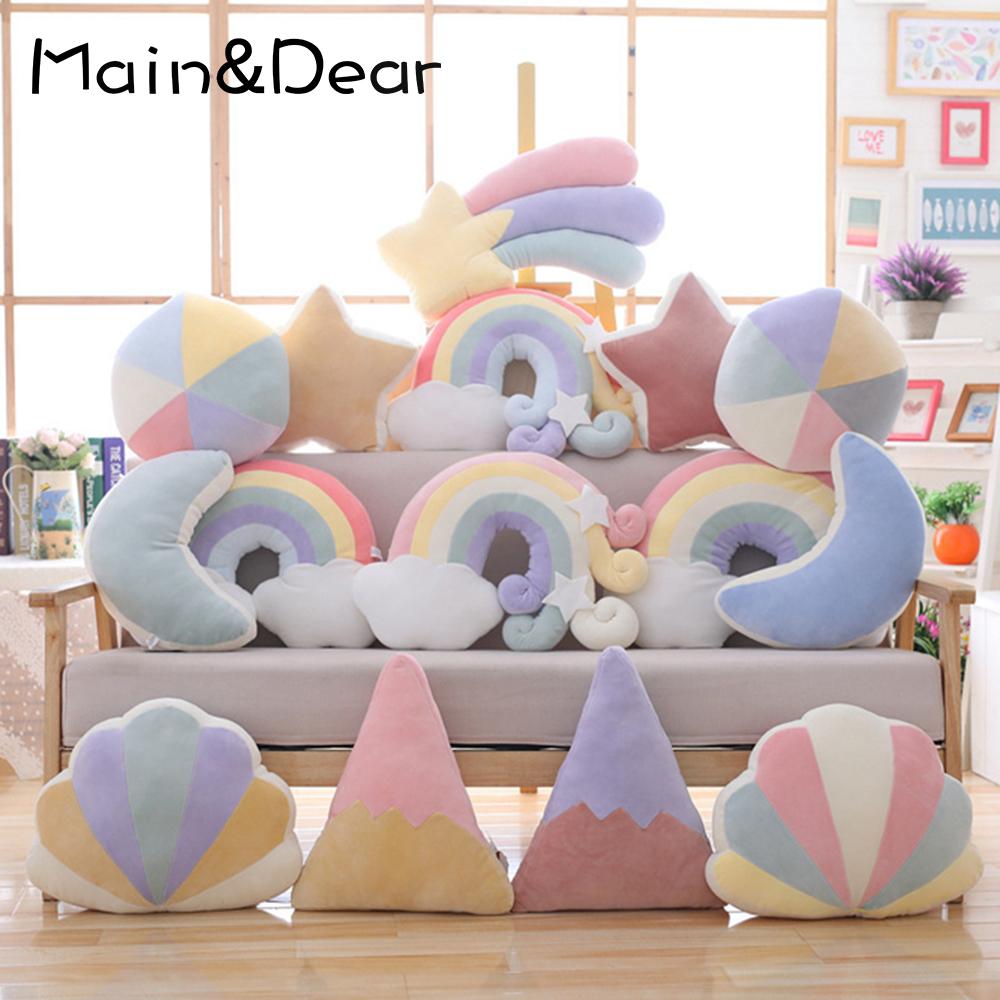 Sáng Tạo Mới Gối Ngôi Sao Cầu Vồng Mặt Trăng Trang Trí Nhà Gối Đệm Sofa Đệm Gối Tựa Đầu Trang Trí Làm Quà Cho Bé