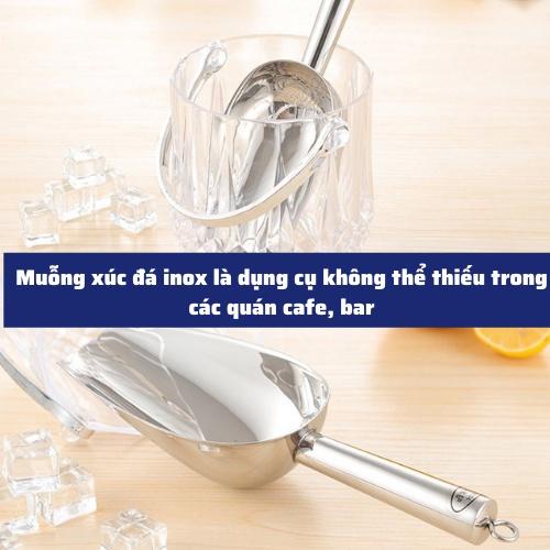 Muôi Inox xúc đá, dụng cụ múc đá,các loại hạt cà phê , bột,. muỗng đa năng chất liệu cao cấp không gỉ đa dạng kích thước