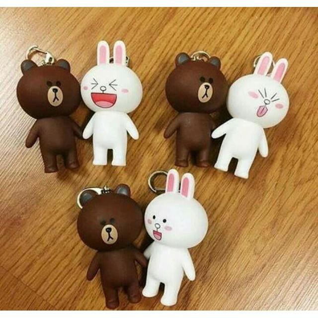 Móc khóa gấu brown và thỏ cony | Squishyvui