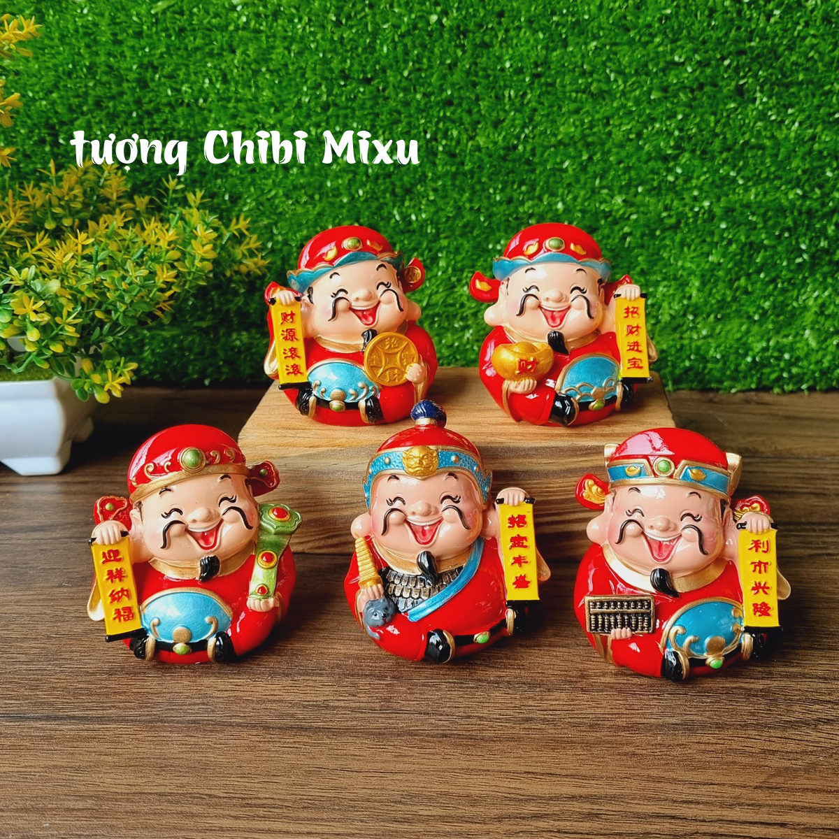 Bộ Ngũ Tài 7cm cao cấp - bộ tượng 5 ông Thần Tài