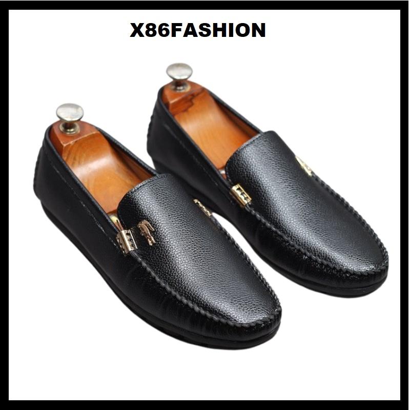 Giày lười nam da mềm khóa cá sấu 2 màu ĐEN và NÂU X86fashion-XL008