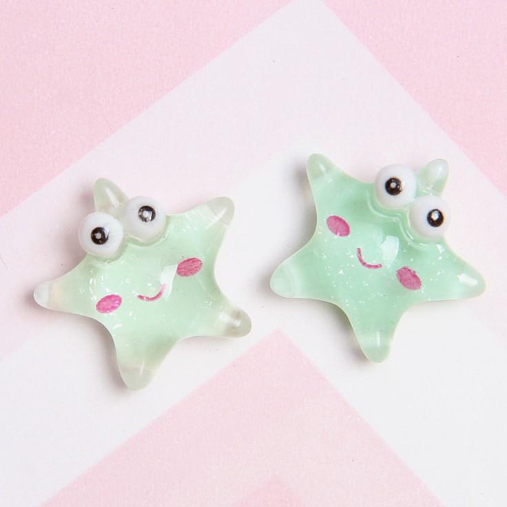 *HN* Charm sao biển nhỏ xinh trong suốt với nhũ cho các bạn trang trí vỏ điện thoại, DIY