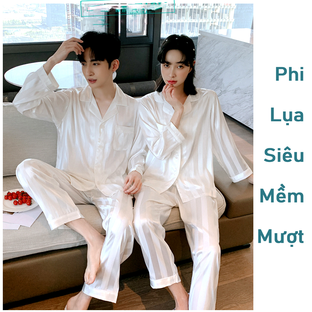 Đồ bộ Pyjama Nam chất liệu phi Lụa rũ, lạnh mềm mại,dù thời tiết xứ nóng vẫn dễ chiệu 88200