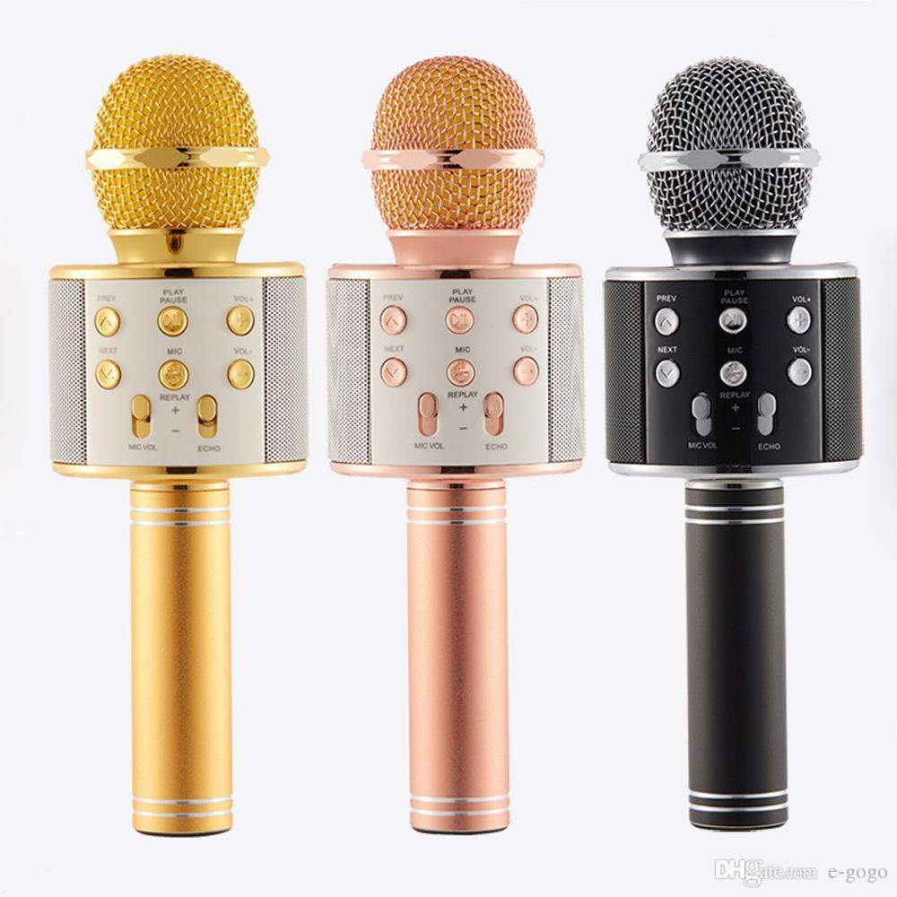 Micro Karaoke Kiêm Loa Bluetooth WS858 Có Cổng Out Âm Thanh Ra Loa Lớn