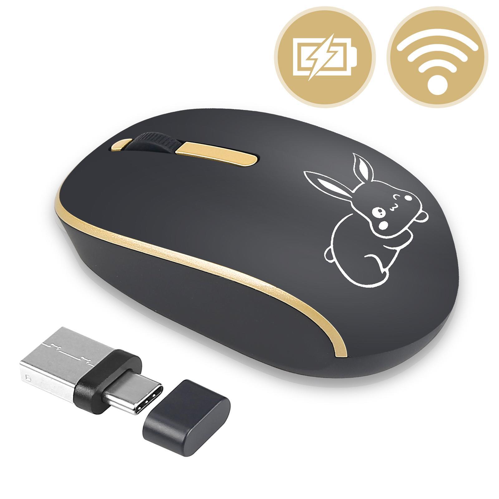 2.4G Wireless Mouse Silent Clicking with USB Receiver for Notebook Desktop