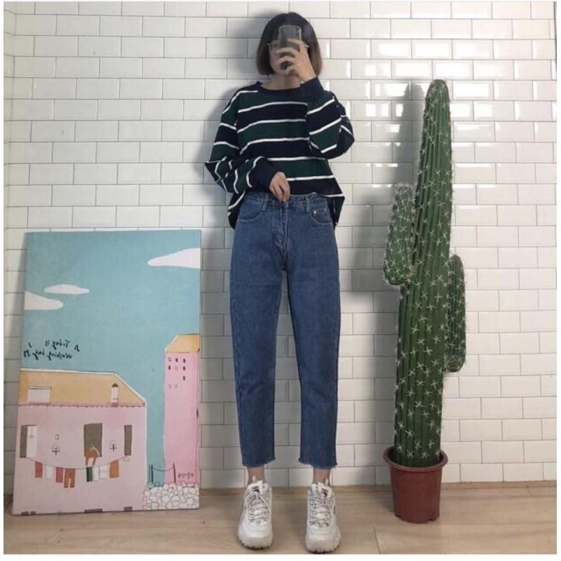 Size 26-35 quần baggy lưng cao ảnh thật có Bigsize