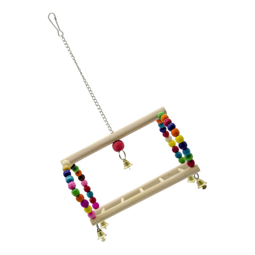 Parrots Cage Hanging Swing Toys Ladder Stand Perch For Small to Large Birds