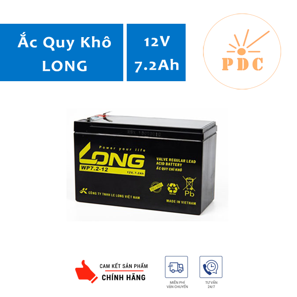 Bình ắc quy LONG 12V 7.2Ah WP7.2-12 - - Hàng Chính Hãng