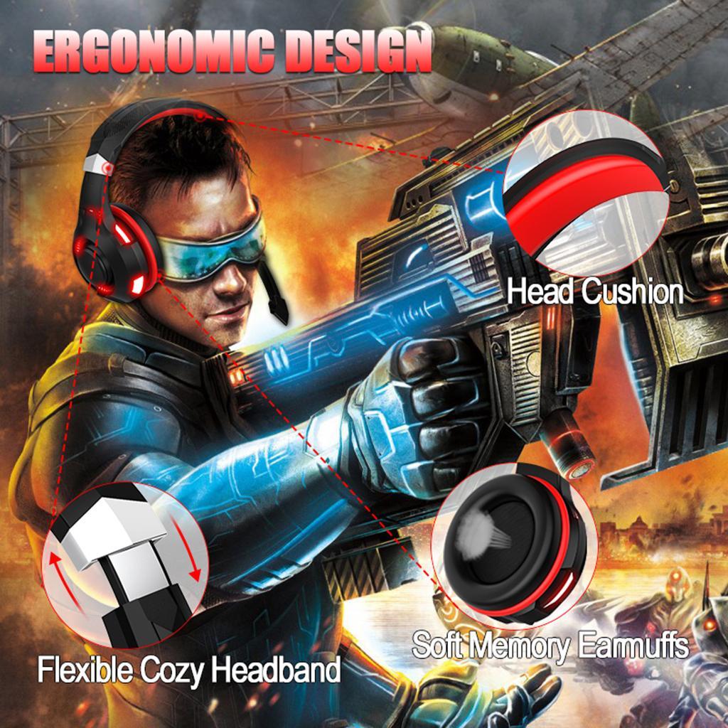 Blesiya Over Ear Gaming Headset with MIC Earpiece 3.5mm Interface