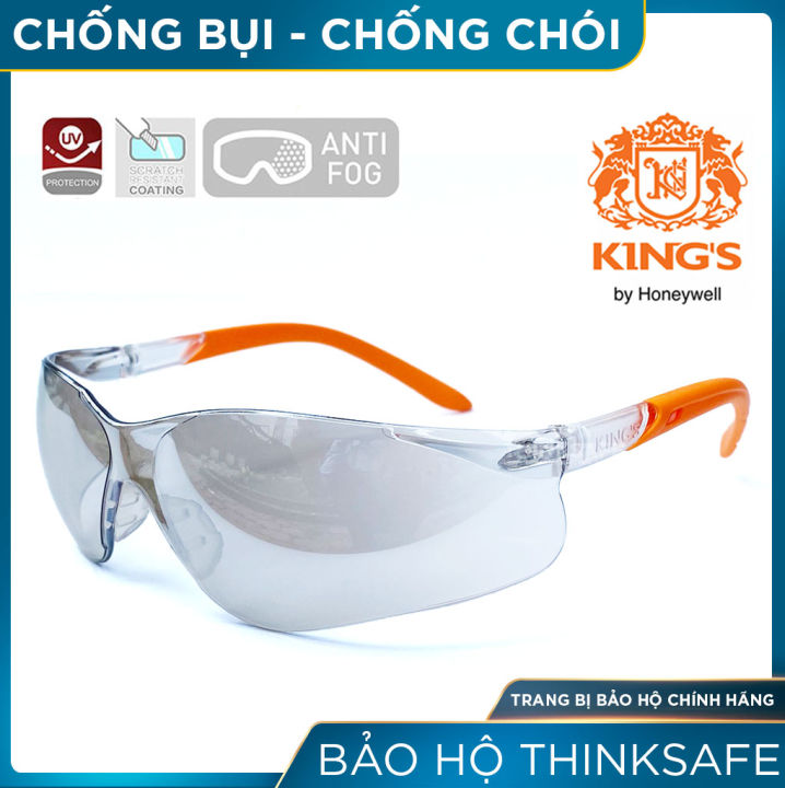 Kính bảo hộ King's KY2223, kính trắng chống bụi đi đường, che mặt đa năng, chống tia uv, nhập khẩu chính hãng - Thinksafe