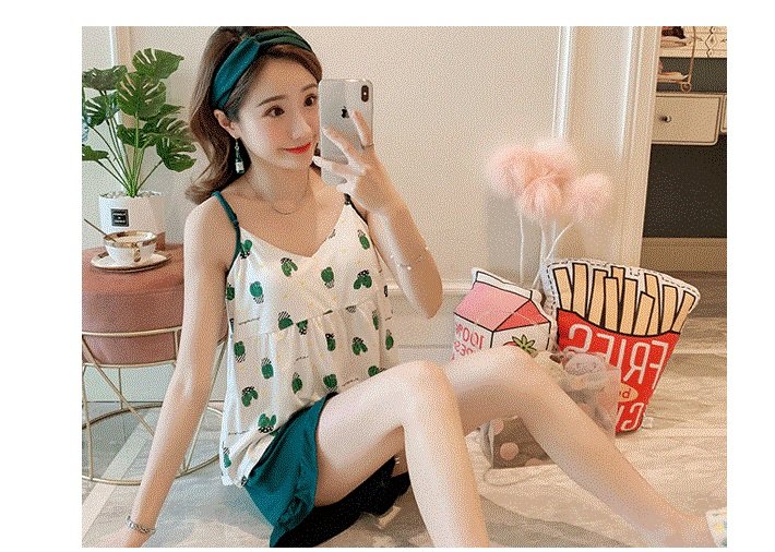 Váy ngủ, váy mặc nhà họa tiết xương rồng xinh vn24