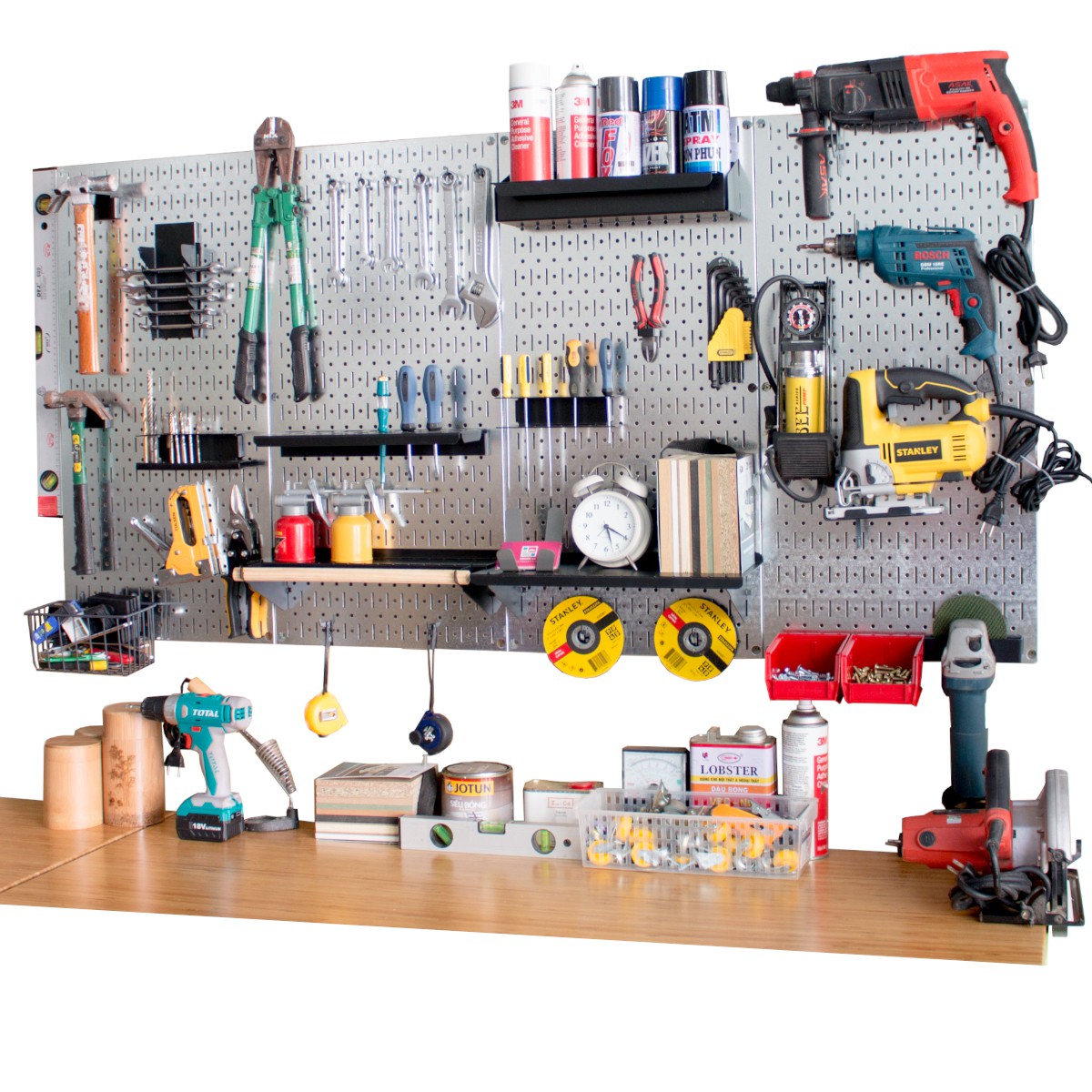 Khay Đựng Dụng Cụ Pegboard - Móc Treo Đồ Nghề Sử Dụng Với Bảng Treo Dụng Cụ Sửa Chữa Pegboard Cơ Khí SMLIFE