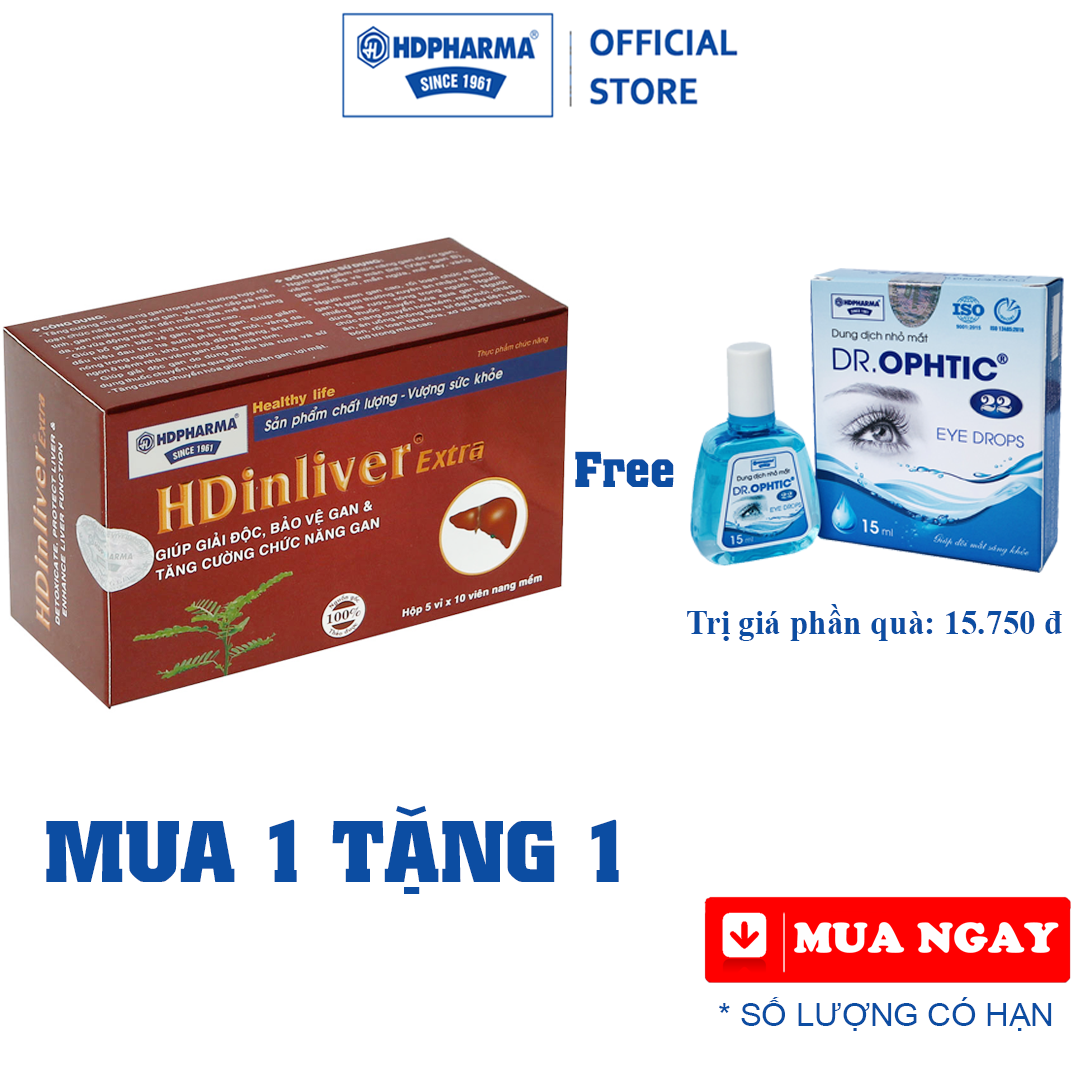 Viên Uống HDinliver Extra - HDPHARMA - Hỗ Trợ Giải Độc, Bảo Vệ Và Tăng Cường Chức Năng Gan (Hộp 5 Vỉ x 10 Viên)