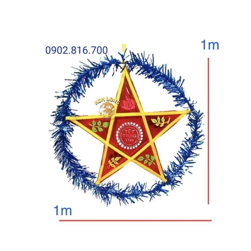 Đồ chơi lồng đèn trung thu truyền thống - Lồng đèn kiếng hình NGÔI SAO size đại 80cm và 1m tặng 10 đèn cầy trang trí