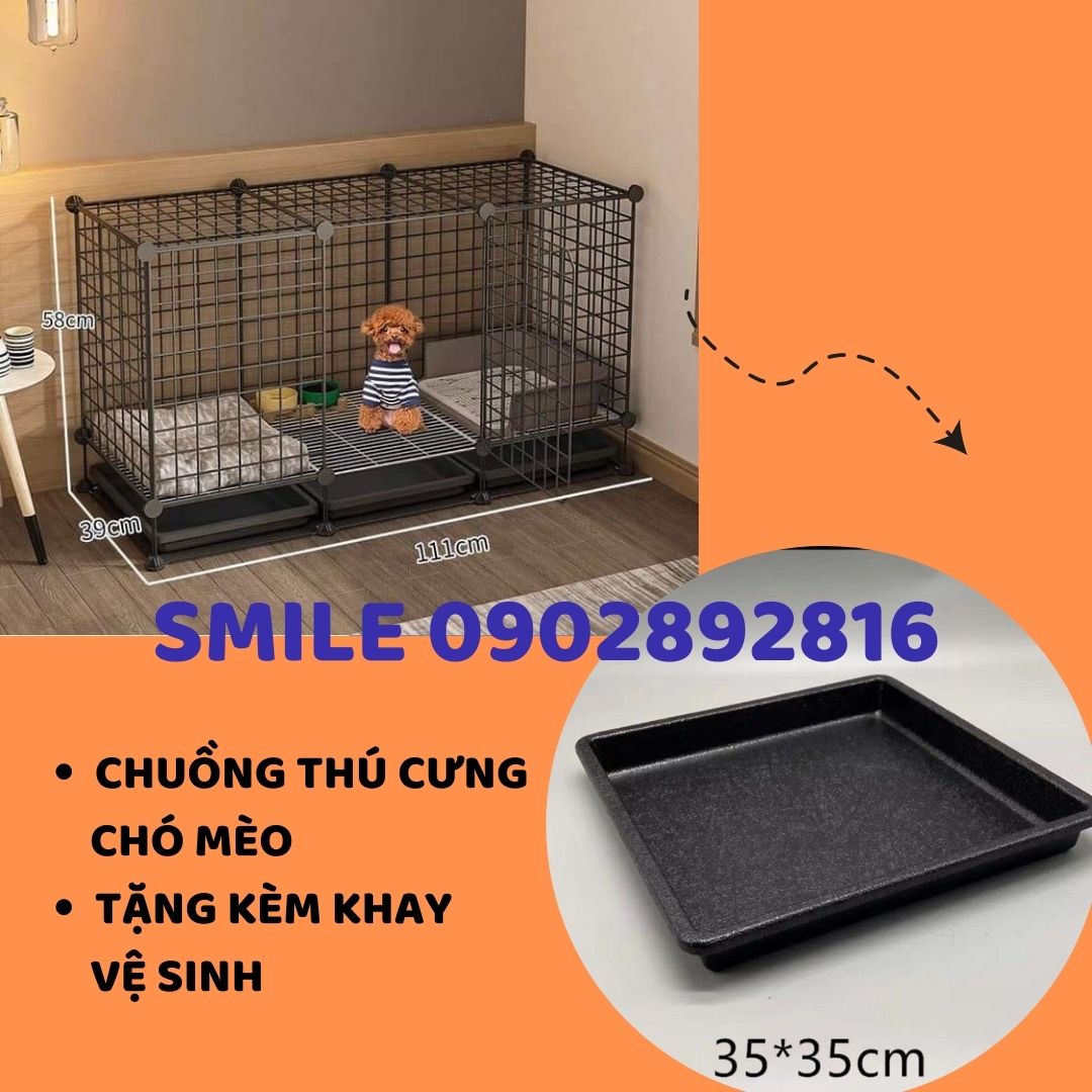 [FREESHIP] COMBO CHUỒNG, LỒNG LƯỚI THÉP DÀNH CHO THÚ CƯNG CHÓ MÈO SÂU 47CM