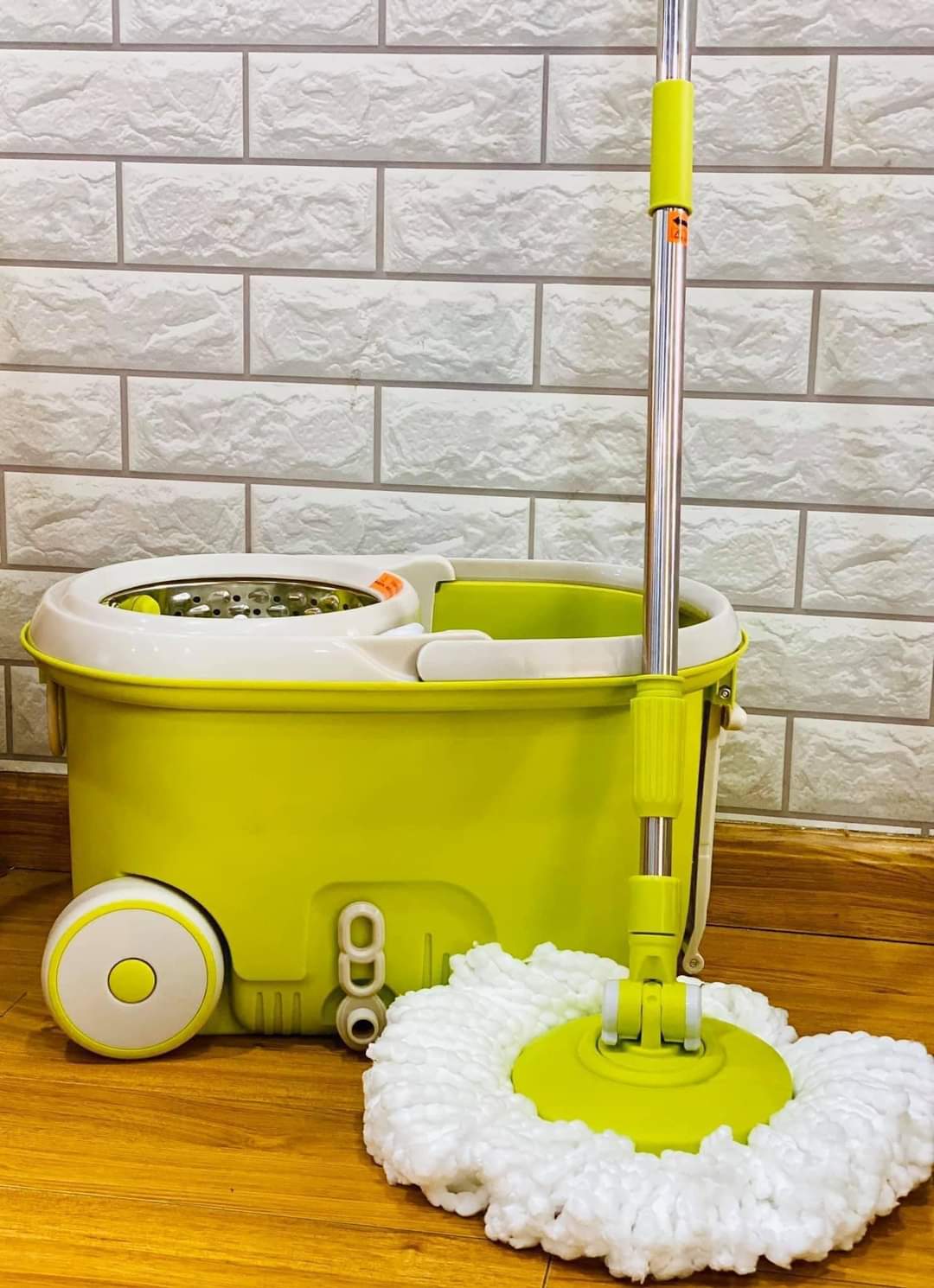 Bộ Lau Nhà Xoay Tay 360 độ Lồng Vắt Bằng Inox Cao Cấp Mop L003