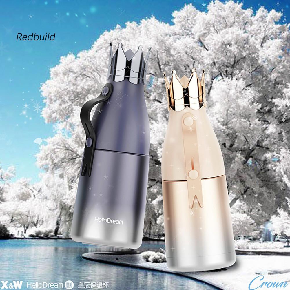 Bình Nước Giữ Nhiệt 240/350ml Hình Vương Miện Đỏ