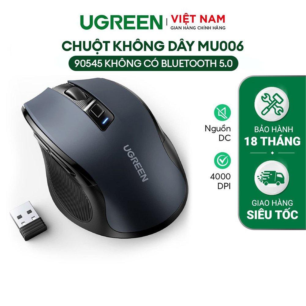 Chuột không dây (Bluetooth 5.0) 2.4G Ugreen MU006 Chế Độ Kép Chuột Ergonomic 4000 DPI | 6 Nút Tắt Tiếng | Hàng chính hãng | Bảo hành 18 tháng 1 đổi 1