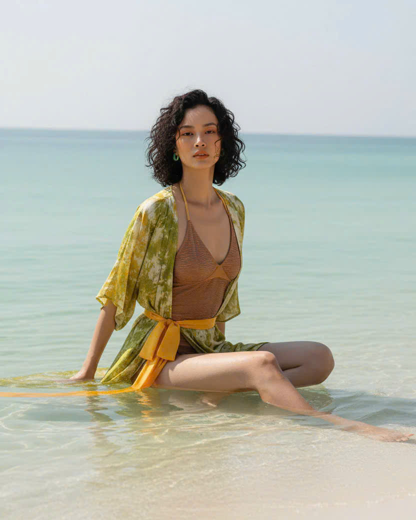 Áo Khoác Kimono Lụa Tơ Tằm Loang Màu Vân Kim Top247 Thời trang thiết kế Hity