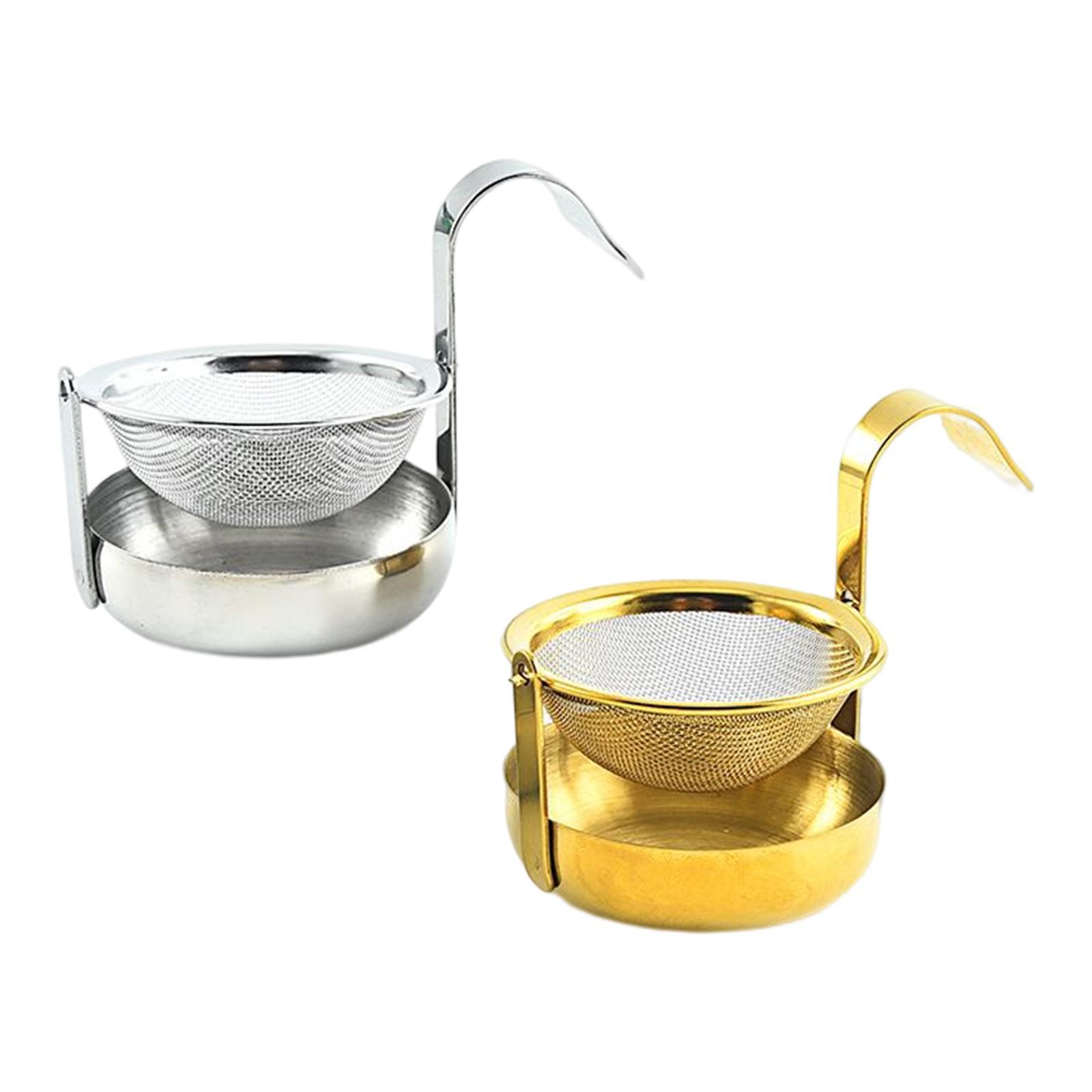 2Pcs Tea Strainer with Handle Teaware Kitchen Tool Reusable for Home Kitchen