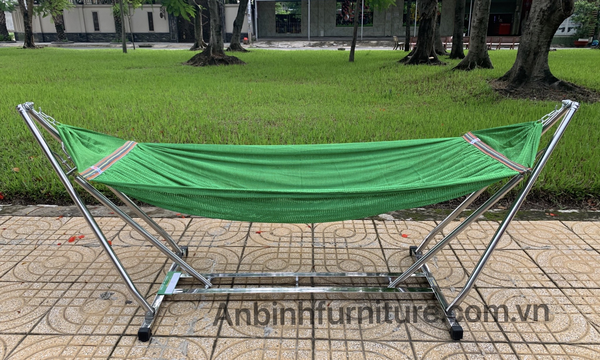 Võng xếp INOX An Bình chân vuông 40 x 40 tải trọng 200kg INV02