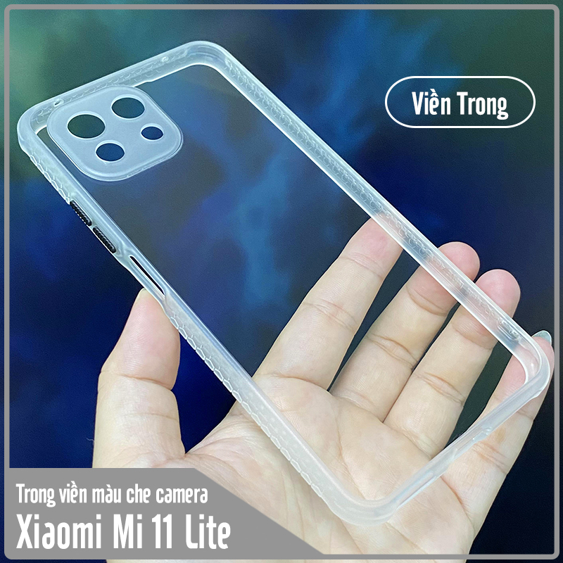 Ốp lưng cho Xiaomi Mi 11 Lite 4G - 5G trong viền màu che camera 4 Góc chống sốc