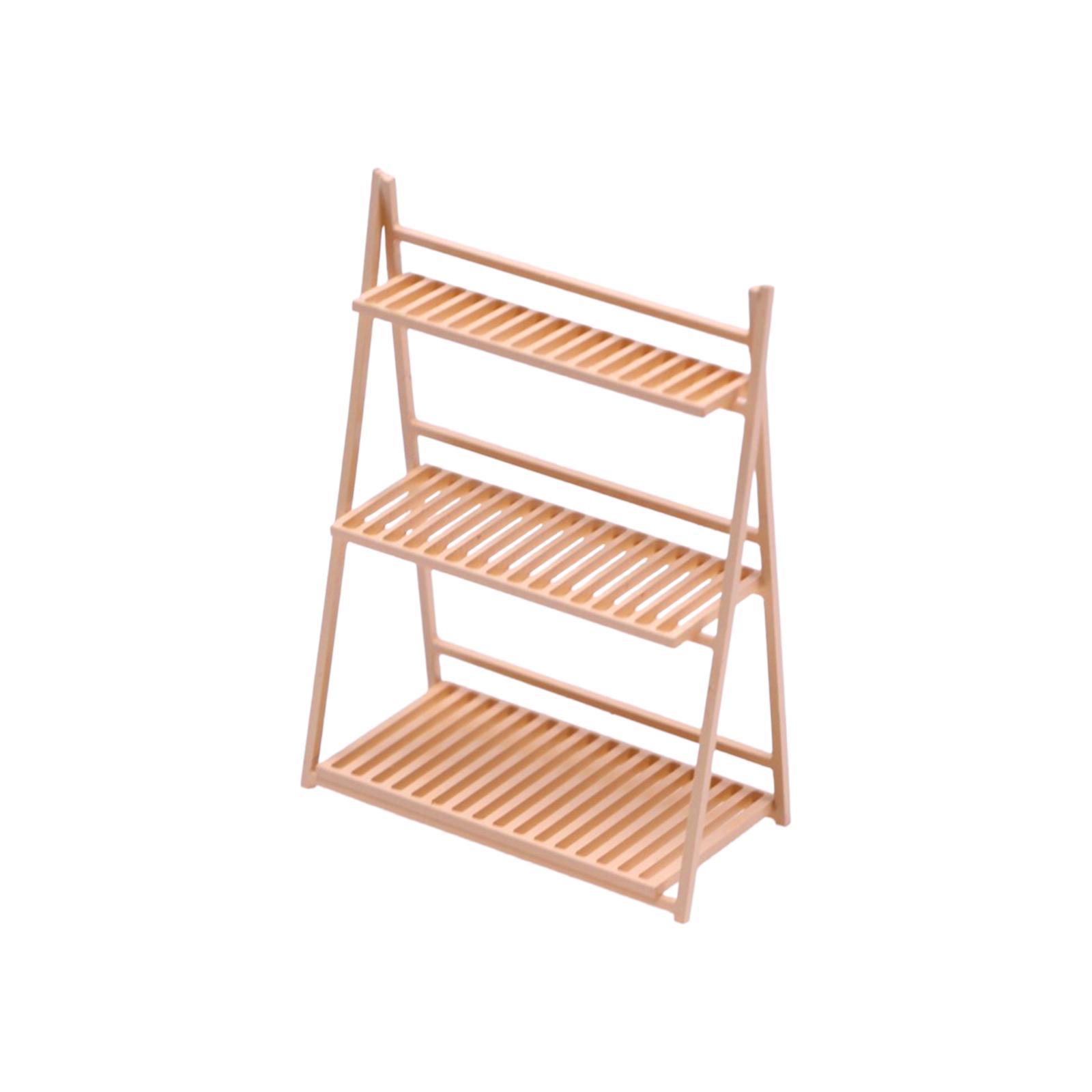 1:12 Scale Miniature Plant Stand, Dollhouse Furniture, Mini Display Shelf Dollhouse Accessories for Boys Girls Birthday Gifts