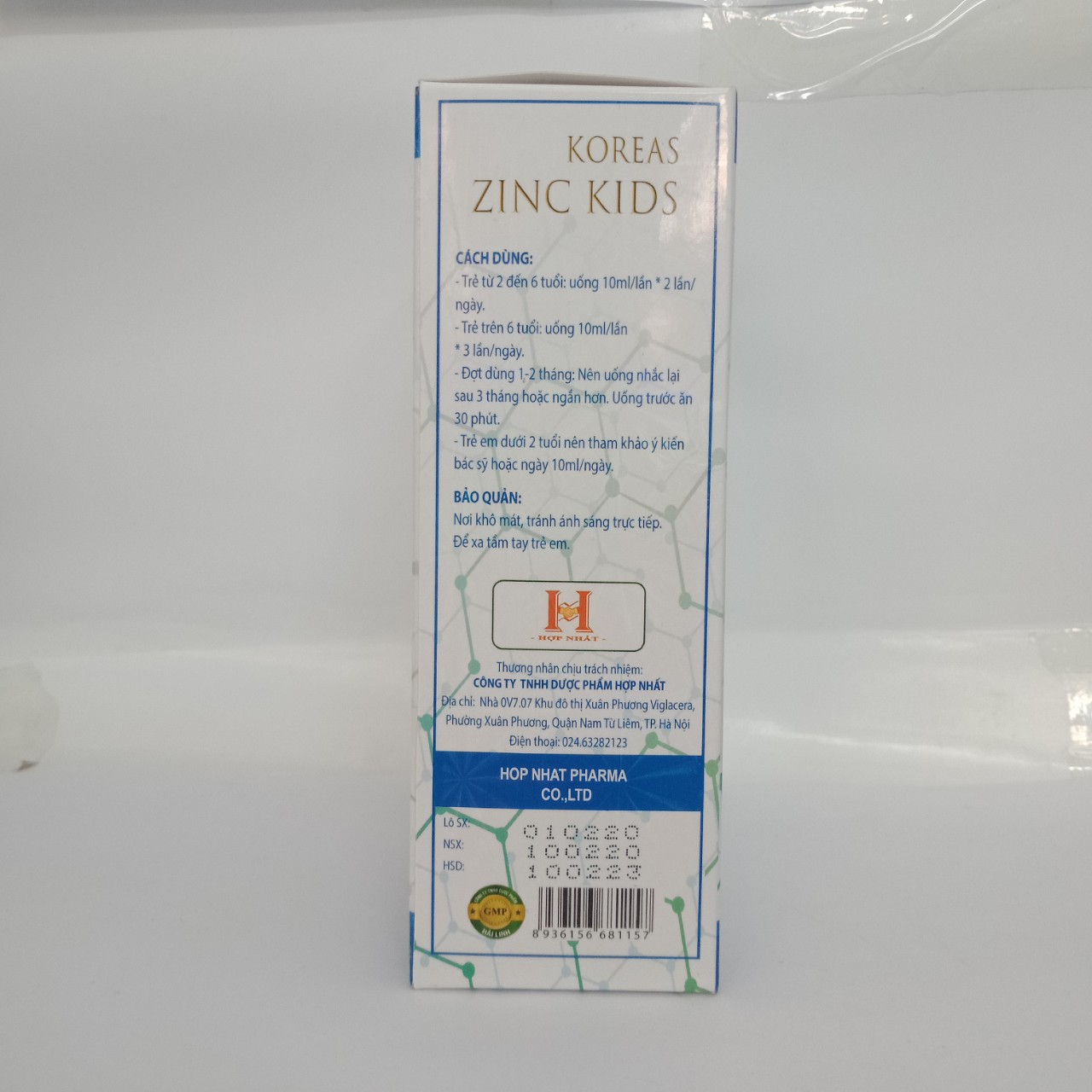 Siro Uống KOREAS ZINC KIDS- Hỗ Trợ Bổ Sung Kẽm- Tăng Cường Sức Đề Kháng ( Hộp 20 ống) 