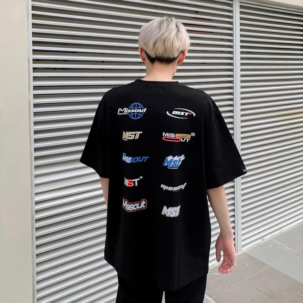 Áo thun MISSOUT MULTI LOGO TEE - Áo thun unisex form rộng tay lỡ MISSOUT LOGO || Hany Shop