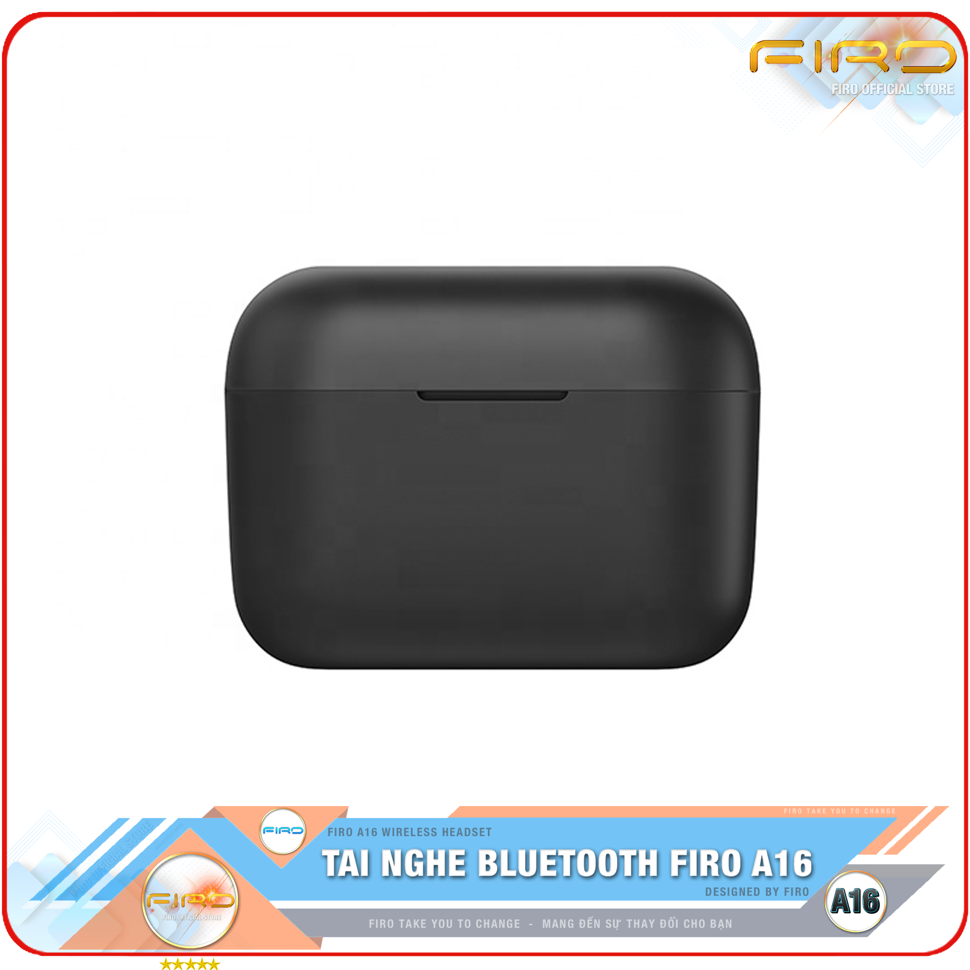 Tai Nghe Bluetooth FIRO A16 - Pin Dock Sạc 380mAh - Điều Khiển Cảm Ứng - Kháng Nước IPX5 - Thời Gian Sử Dụng 5 Giờ Liên Tục - Tai Nghe Bluetooth Nhét Tai Không Dây FIRO -  Tai Nghe Gaming FIRO Cao Cấp - Hàng Chính Hãng