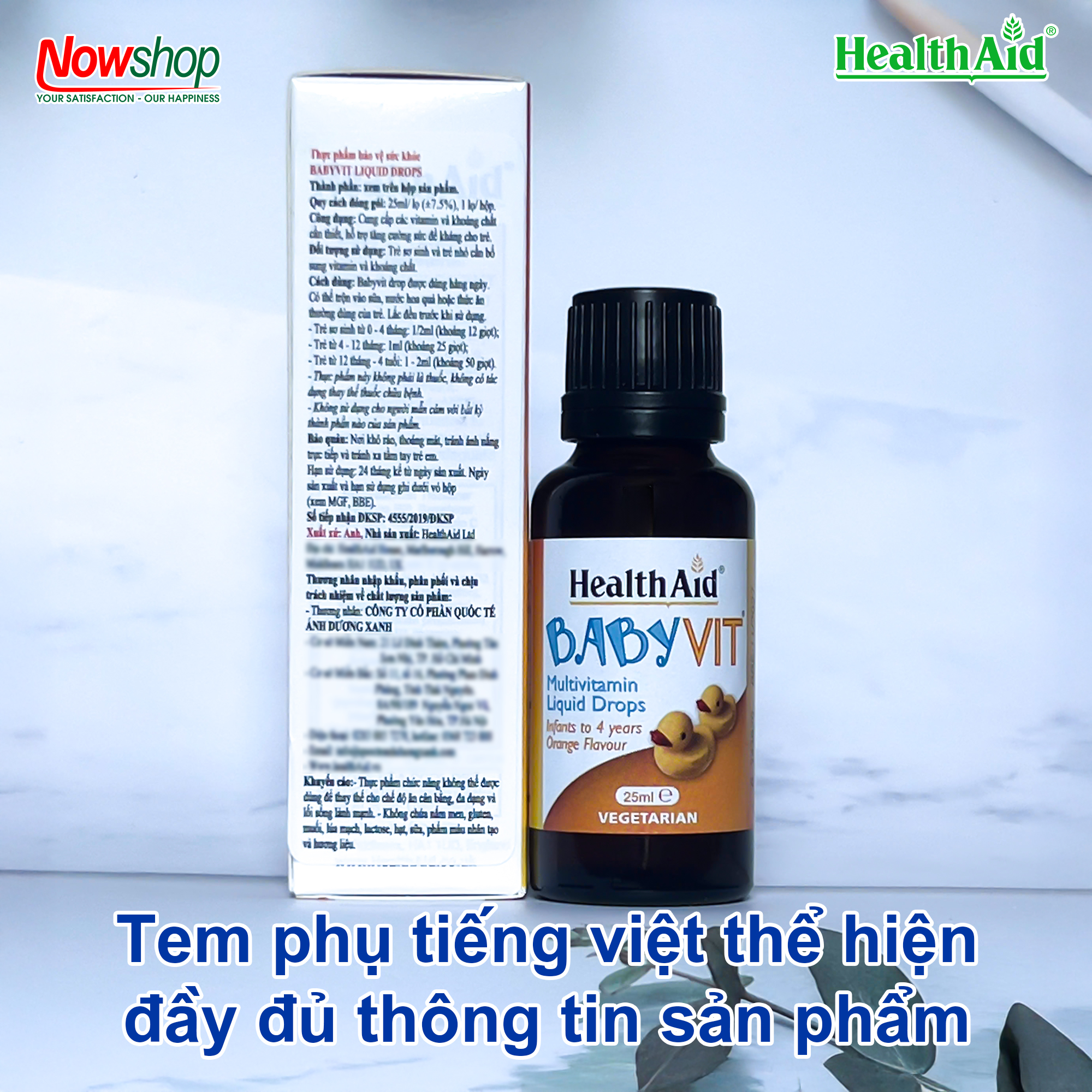 Siro Vitamin Tổng Hợp Nhỏ Giọt Tăng Đề Kháng Cho Bé BabyVit HealthAid UK Trẻ Giảm Ốm Vặt Ăn Ngon Ngủ Tốt Hộp 25ml Nhập Khẩu Chính Hãng