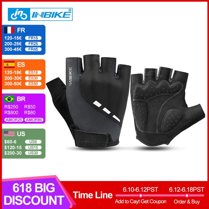 Găng tay xe đạp Inbike Half Finger chống trượt xe máy MTB Găng tay xe đạp MTB Găng tay đàn ông Găng tay thể thao ngoài trời IF19285 Color: Style A-Red Size: XL