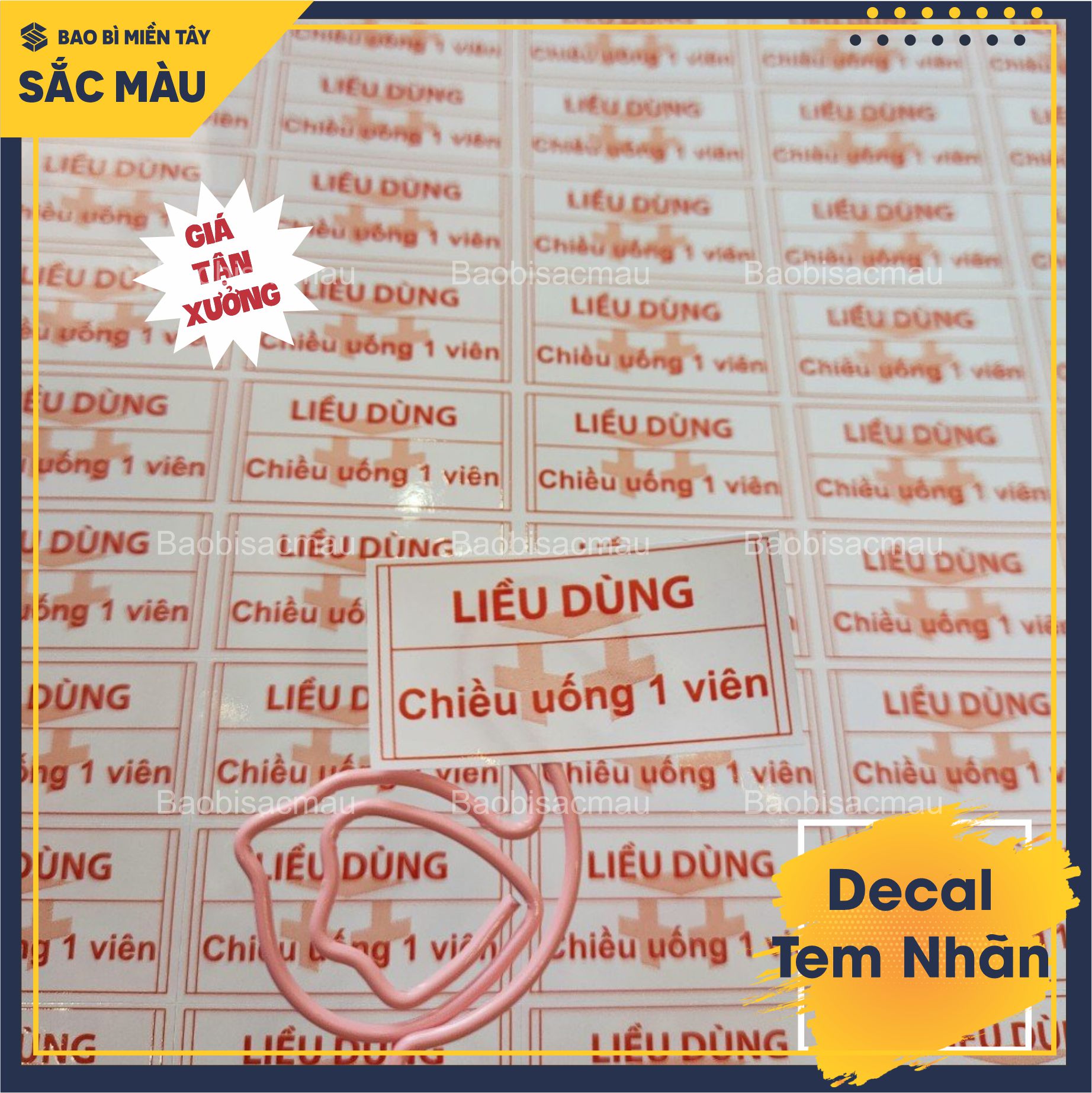 1m Decal nhựa, tem nhãn thiết kế và in ấn theo yêu cầu