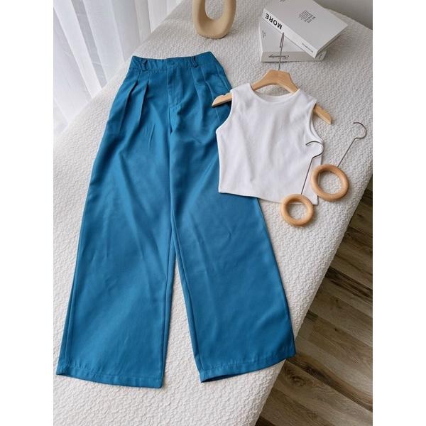 SET ÁO CROPTOP KÈM QUẦN ỐNG RỘNG
