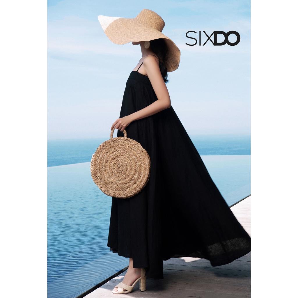 Đầm hai dây linen dáng dài SIXDO