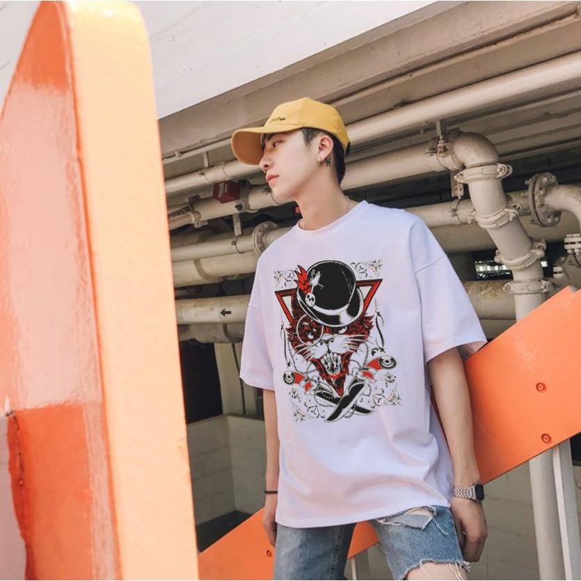 Áo Thun Tay Lỡ Unisex Mèo Xấu Xí Đội Mũ Siêu Ngầu