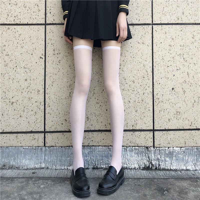 Tất, vớ mỏng ngang bắp, dưới gối, ngang đùi (30cm-42cm-52cm) thoáng mát dành cho mùa hè, thu cosplay Gợi Cảm Cho Nữ Có ảnh thật women - 42cm (dưới gối)