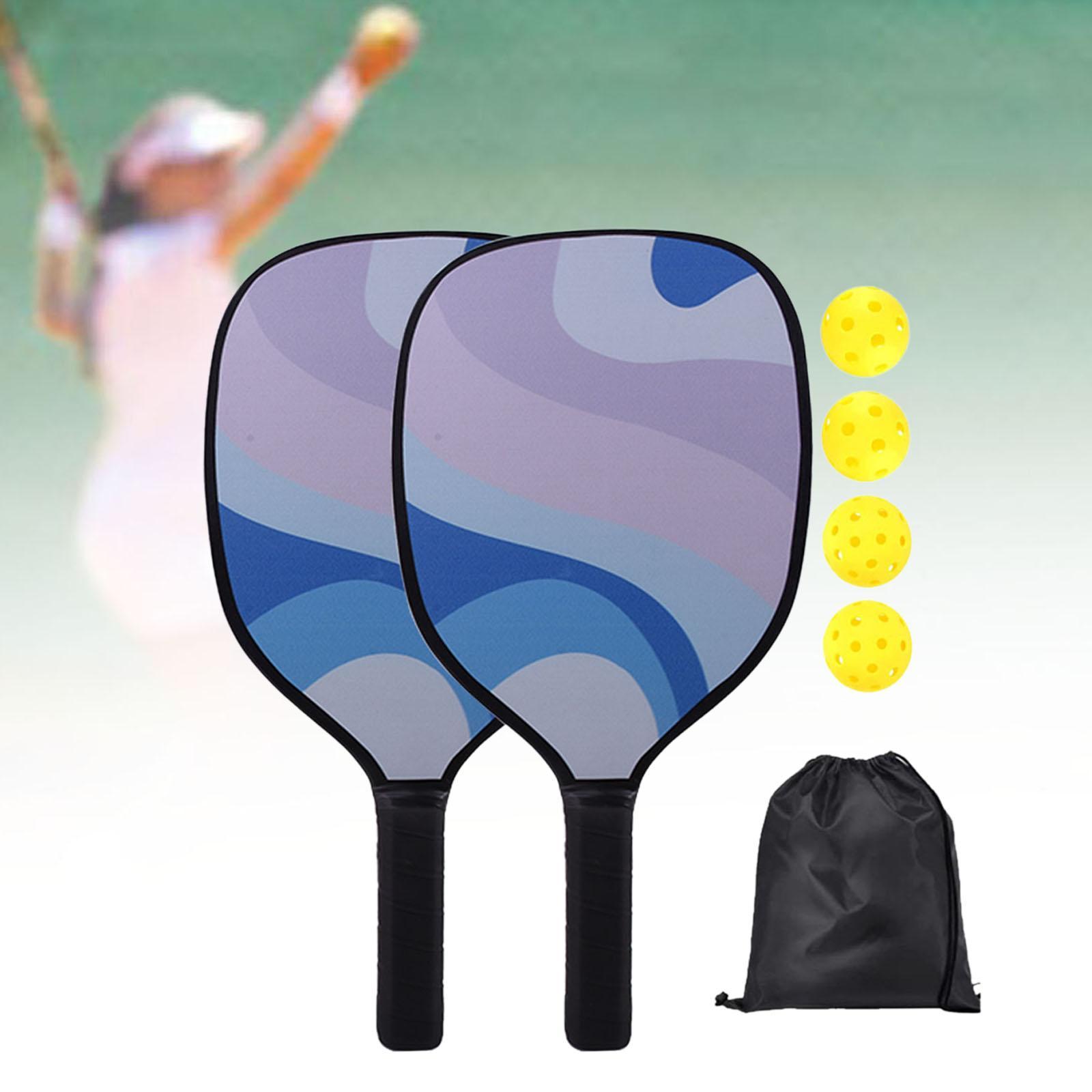 2x Pickleball Paddles Set with 4 Balls and Bag for Men Women Indoor Outdoor