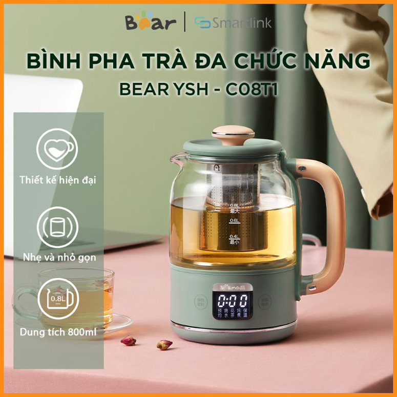 Bình Pha Trà Đa Năng Bear YSH-C08T1 - Hàng Chính Hãng