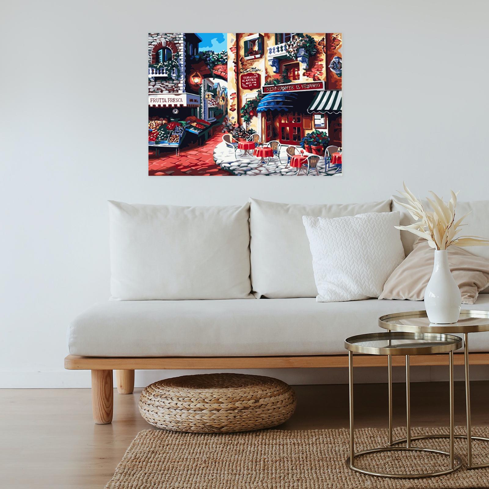 Tranh sơn dầu tự làm 16 x 20 inch trên Canvas Paint by Number Kit Mẫu hoa mùa xuân