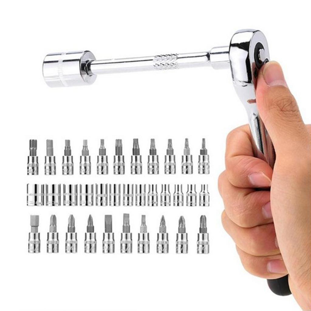 54 Pieces Socket Wrench Set, Ratchet Case Nut Case Tool Case Set
